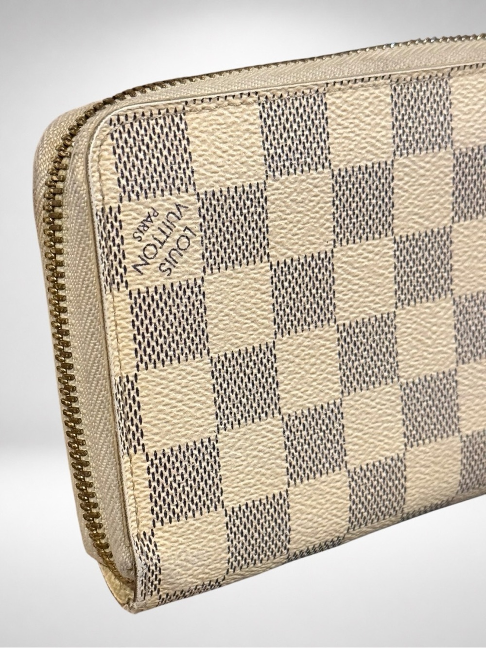 Louis Vuitton Zippy Wallet Damier Azur Canvas Zip Around Long Wallet White - Picture 5 of 16